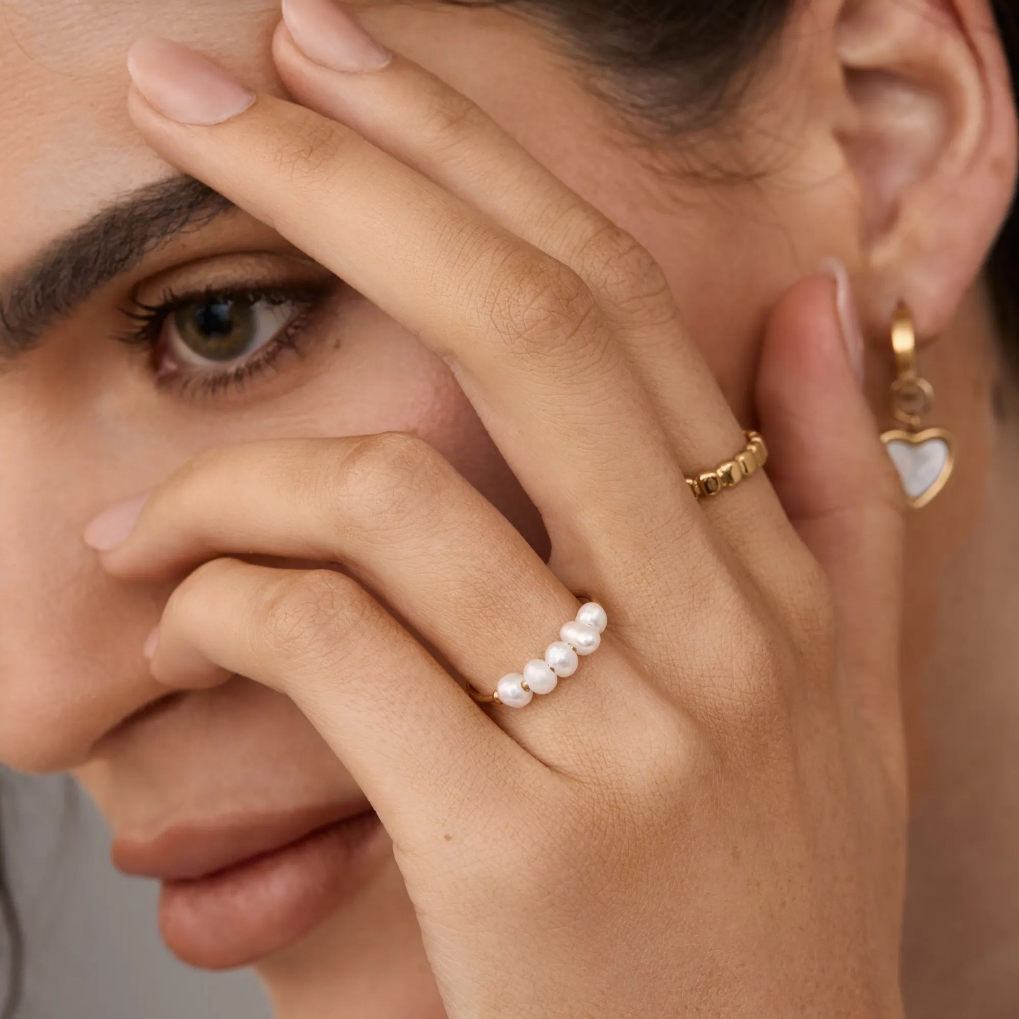 Golden Beaded Ring
